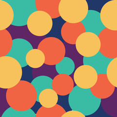 hexagonal pattern design. Geometric Child Pattern. Multicolor Seamless Polka Illustration. Colorful Round Print. Rainbow Polka Background.