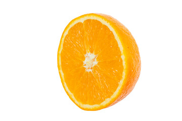 Perfectly retouched sliced orange isolated on the white background with clipping path.