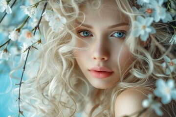 Captivating Lady blonde street. Hair fashion. Generate Ai