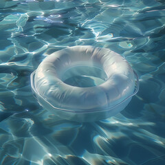 aesthetic neutral Life Preserver Floating in Water.