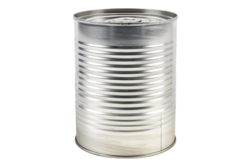 Empty tin can isolated on transparent background