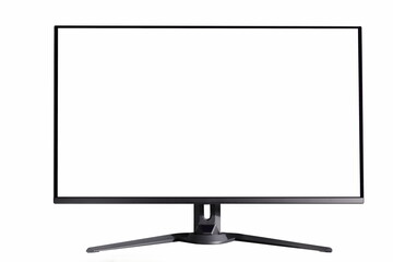 PC monitor mockup, modern screen technology, on white background