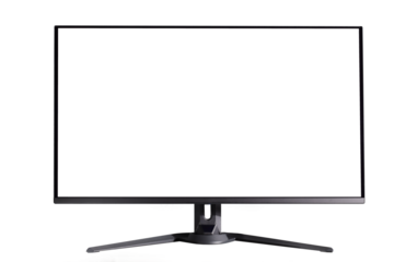 PC monitor mockup, modern screen technology, on white background