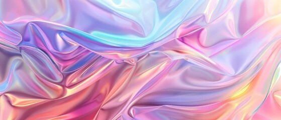 Obraz premium A close up of a crumpled piece of iridescent fabric.