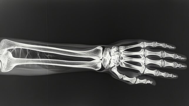 x-ray of wrist against skeletons. world autoimmune day 
