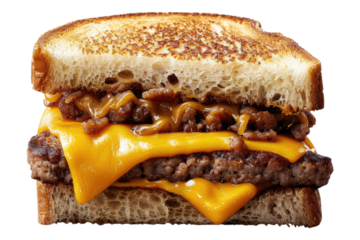 Patty melt isolated on transparent background
