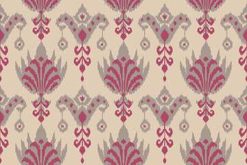 Ikat paisley embroidery on the fabric in Indonesia,India and asian countries.geometric ethnic oriental seamless pattern.Aztec style. illustration.design for texture,fabric,clothing,wrapping,textile