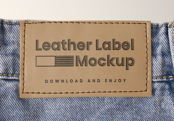Jeans Label Front View Mockup