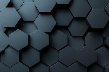 Fototapeta premium Black hexagons background.