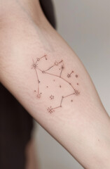 simple hand draw design constellation tattoo