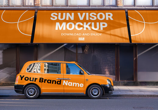 Sun Visors with Car Mockup