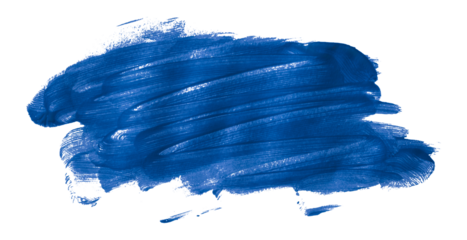 Shiny blue brush watercolor painting isolated on transparent background. watercolor png