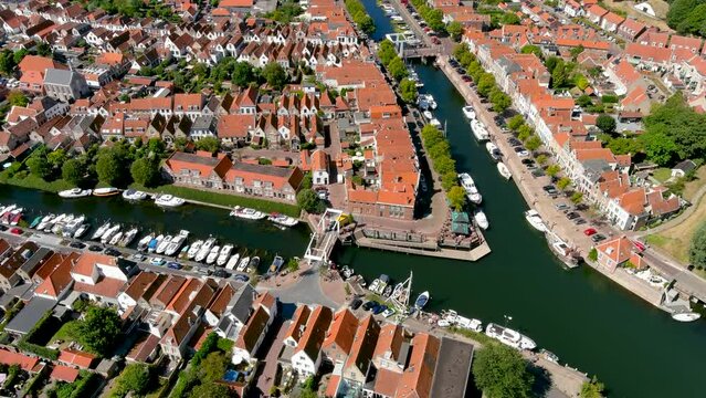 Aerial view of Brielle, Netherlands.