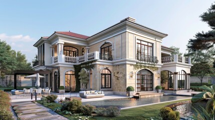 portrait 3d rendering home designs Luxury