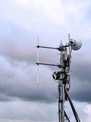 telecomunication tower on the roof