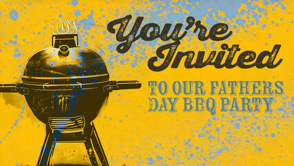 bbq illustration, fathers day grill, festive, food, bbq, bar-b-q, cooking, summer time