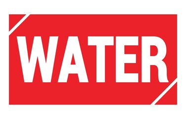 WATER text written on red stamp sign.