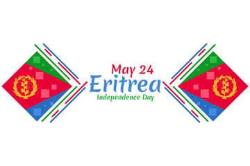 May 24, Independence Day of Eritrea vector illustration. Suitable for greeting card, poster and banner.