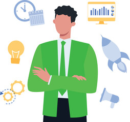 The boy is a businessman.