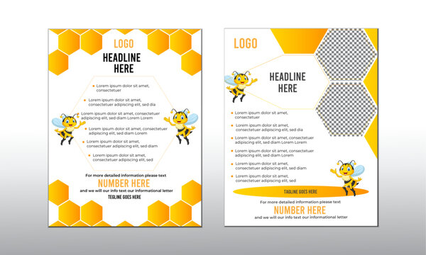 bee design flyer template set for modern business .