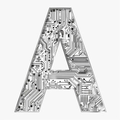 Intricate Circuit Design in the Shape of Letter A