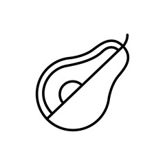 Avocado outline icons, minimalist vector illustration ,simple transparent graphic element .Isolated on white background
