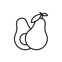Avocado outline icons, minimalist vector illustration ,simple transparent graphic element .Isolated on white background