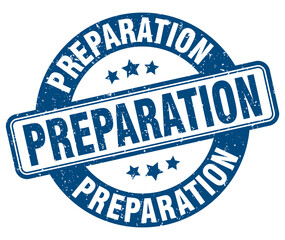preparation stamp. preparation label. round grunge sign