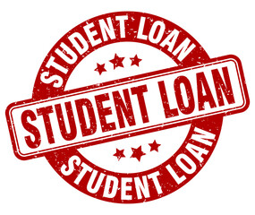 student loan stamp. student loan label. round grunge sign