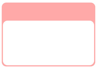 ピンクのシンプルなタブ付きフレーム