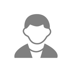 Vector flat illustration in grayscale. Avatar, user profile, person icon, profile picture. Suitable for social media profiles, icons, screensavers and as a template.