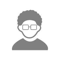 Vector flat illustration in grayscale. Avatar, user profile, person icon, profile picture. Suitable for social media profiles, icons, screensavers and as a template.