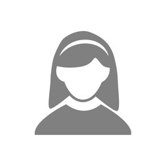 Naklejka premium Vector flat illustration in grayscale. Avatar, user profile, person icon, profile picture. Suitable for social media profiles, icons, screensavers and as a template.