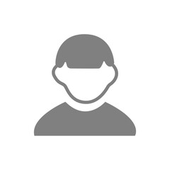 Vector flat illustration in grayscale. Avatar, user profile, person icon, profile picture. Suitable for social media profiles, icons, screensavers and as a template.