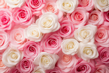 Naklejka premium Pink and roses background. Blooming Floral Tessellation