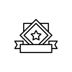 Star badge outline icons, minimalist vector illustration ,simple transparent graphic element .Isolated on white background