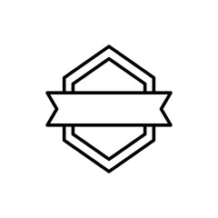 Badge outline icons, minimalist vector illustration ,simple transparent graphic element .Isolated on white background