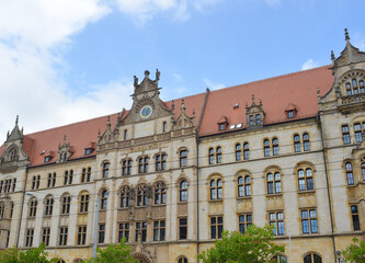 Justice center, former Post Office building in Magdeburg, Germany