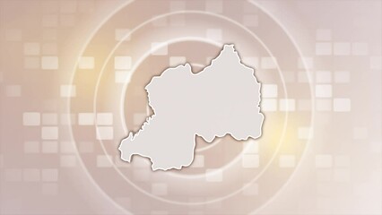 Rwanda Animated Map on Minimal Background, Multi Purpose Background with Ripples and Boxes with Rwanda 3D Map, Useful for Politics, Elections, Travel, News and Sports Events
