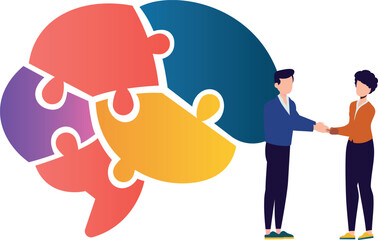 Boy and girl are talking about autism health.