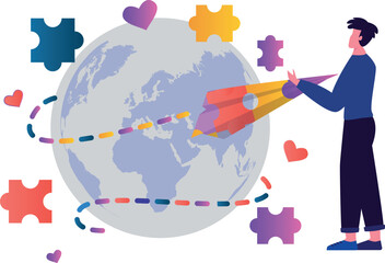 Boy is telling the world about autism day celebration.