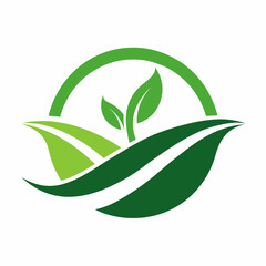Natural logo ecological environment icon vector art illustration