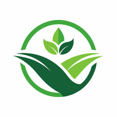 green leaf logo vector art
