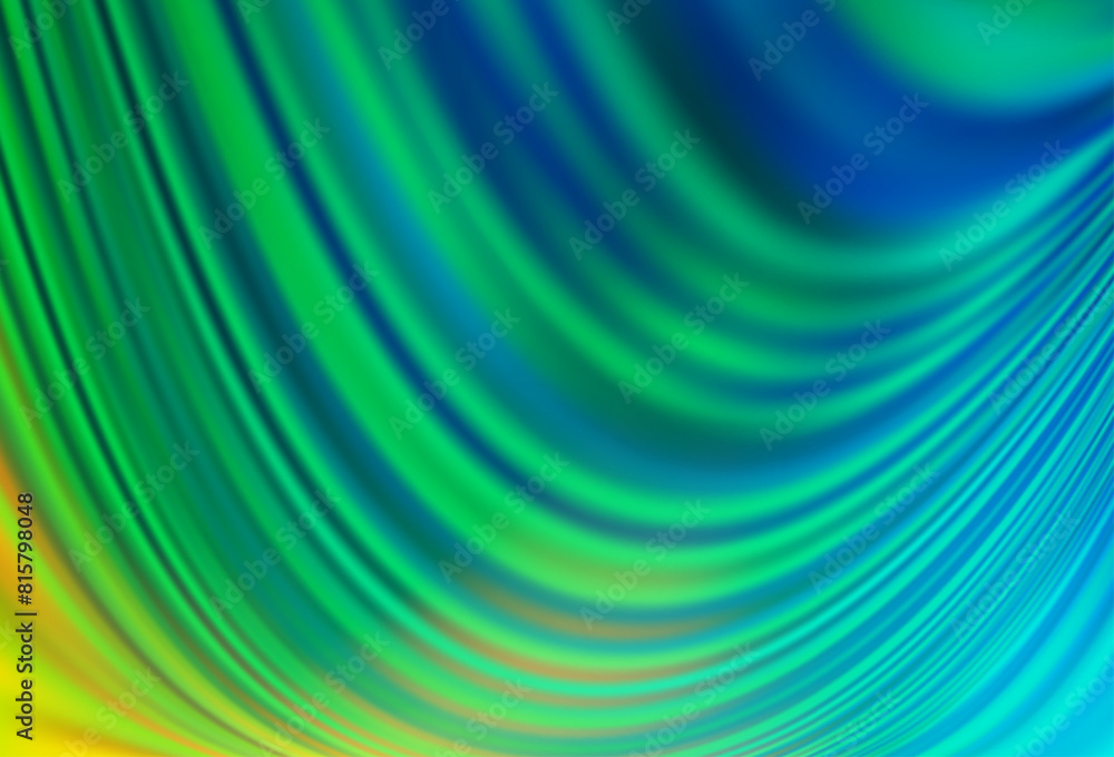 Poster light blue, yellow vector pattern with bubble shapes.