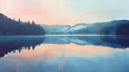 Fototapeta premium sunrise over the lake