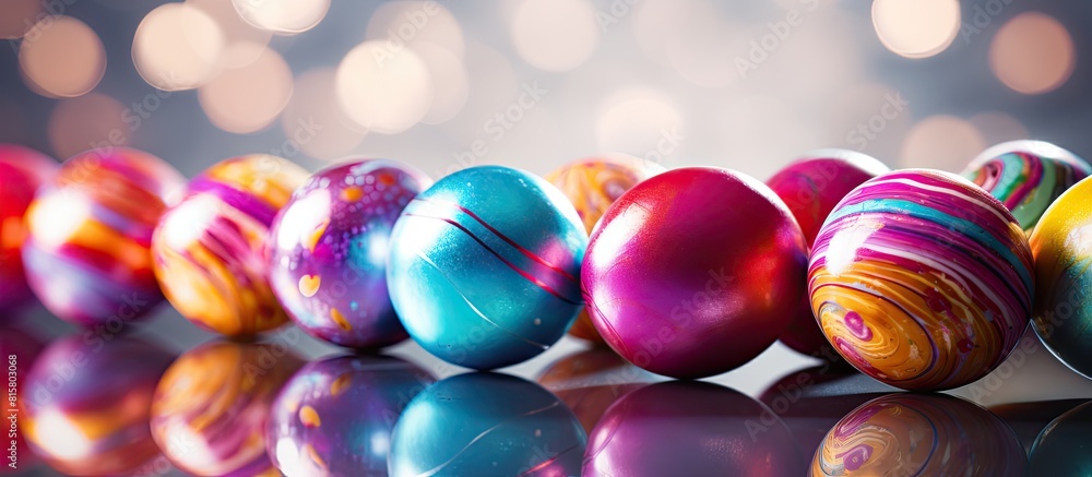 Aufkleber multicolored easter eggs on a background with copy space image