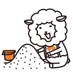 色加工ok ひつじ素材No.30 砂遊び