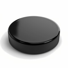 Ice Hockey puck icon, 3D render, white background, generative AI