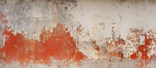 Fototapeta premium Texture of an aged concrete wall with peeling paint providing a blank space for an image. Copyspace image