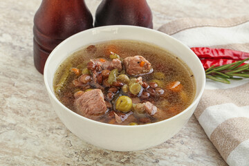 Soup with lentil and chicken